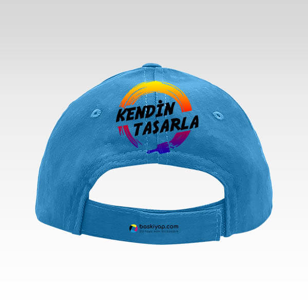 Kişiye Özel Baskılı Açık Mavi Bez Şapka